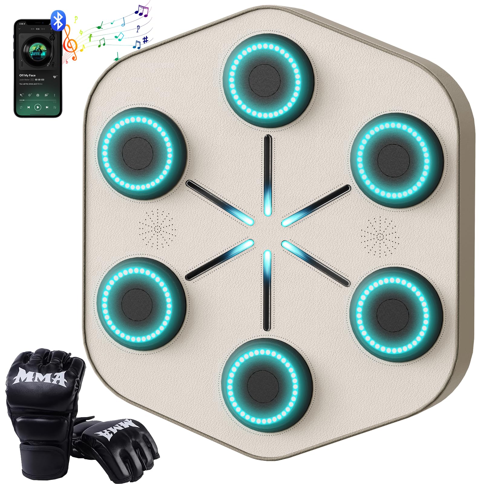 Smart Punching Machine L1 - Beat-Synced Boxing Trainer with Custom LED Lights | APP Controlled Home Gym Equipment | Works with Phone, Speaker & Headphone | Wall-Mounted for Office & Home Workouts | Perfect for Stress Relief & Cardio Training