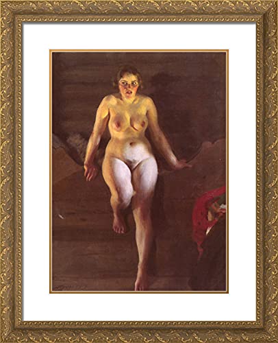 Gold Ornate Wood Frame with Double Matting