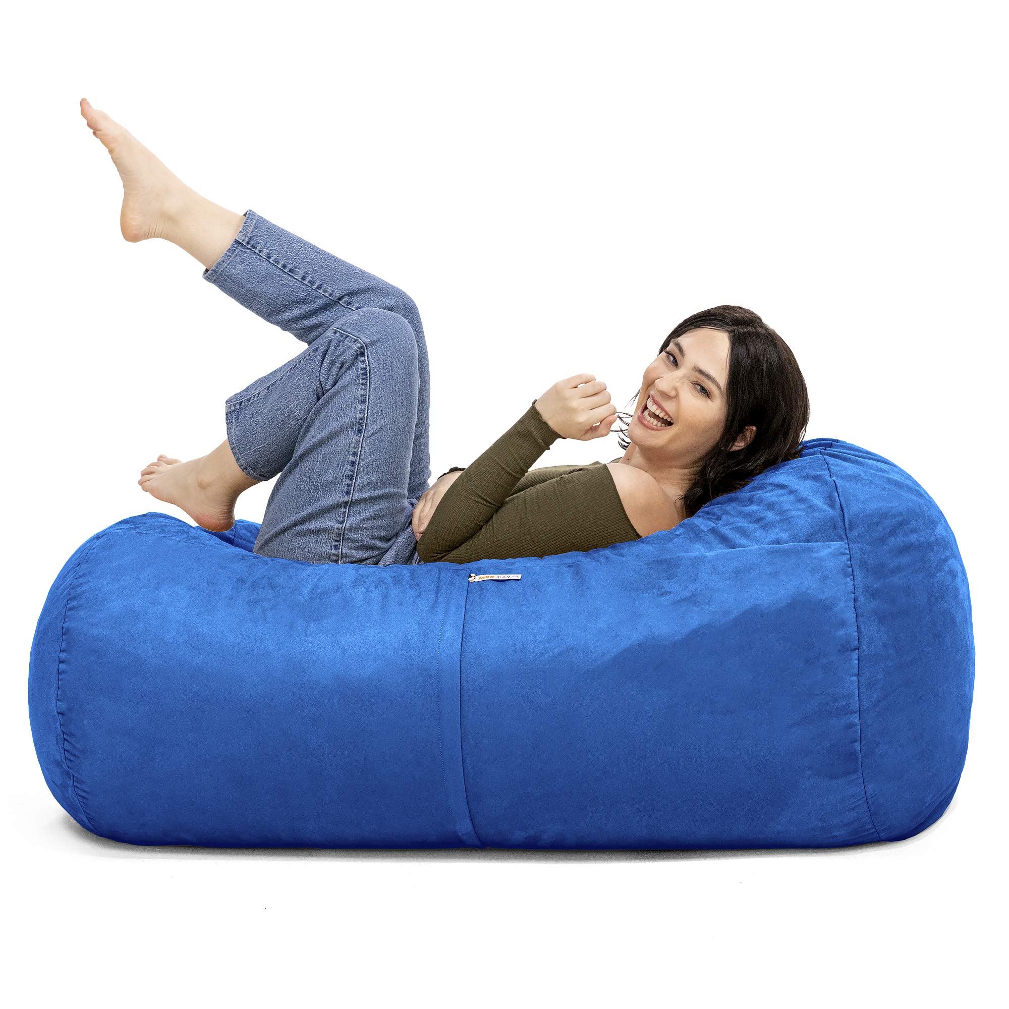 Jaxx Sofa Saxx Bean Bag Lounger - 4-Foot Oversized Comfortable Chair for Adults & Teens, Soft Blueberry Fabric - Perfect for Living Room, Game Room, Dorm & Relaxation