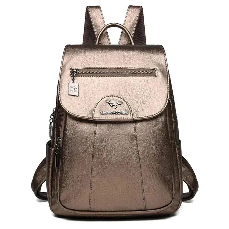 Vintage Soft Leather Women's Backpack - Stylish & Durable Purse for College, Travel & Everyday Use