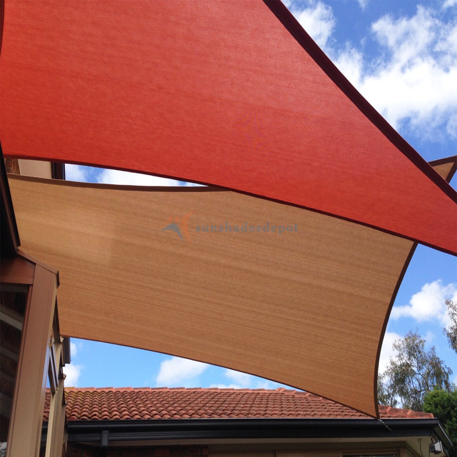 16' x 20' Brown Coffee Sun Shade Sail - Premium Permeable Square Canopy for Patio, Garden & Pool Area - UV Protection & Custom Commercial Standard by TANG Sunshades Depot
