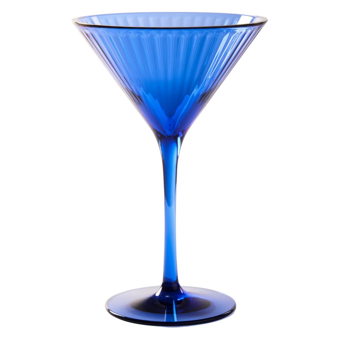 Modern Cobalt Martini Glass Set - 8 Oz Elegant Cocktail Glasses for Martinis, Margaritas & Wine - Perfect for Parties, Bars & Home Entertaining