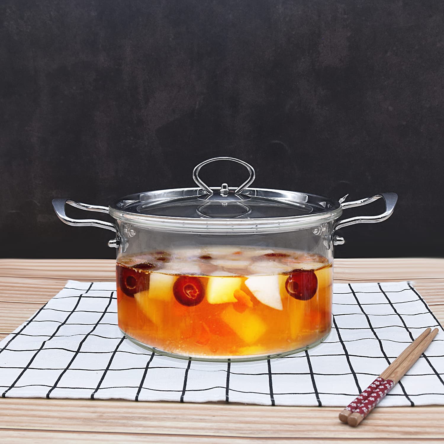 Heat Resistant Glass Saucepan with Lid - 2.3L Borosilicate Glass Cookware for Electric Stove, Induction - Perfect for Cooking Soup, Boiling Milk, Preparing Baby Food & Kitchen Use