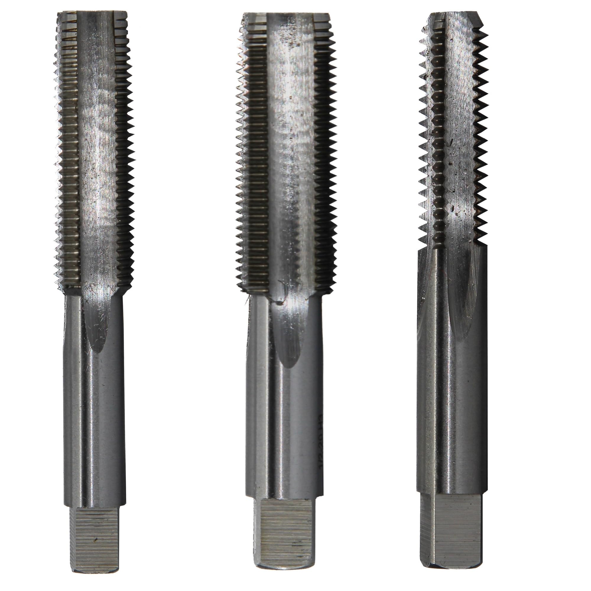 Drill America T/AS20X2.5 M20 x 2.5 High Speed Steel Metric 4 Flute Hand Tap Set - T/A Series for Metalworking, DIY Projects, and Professional Machining