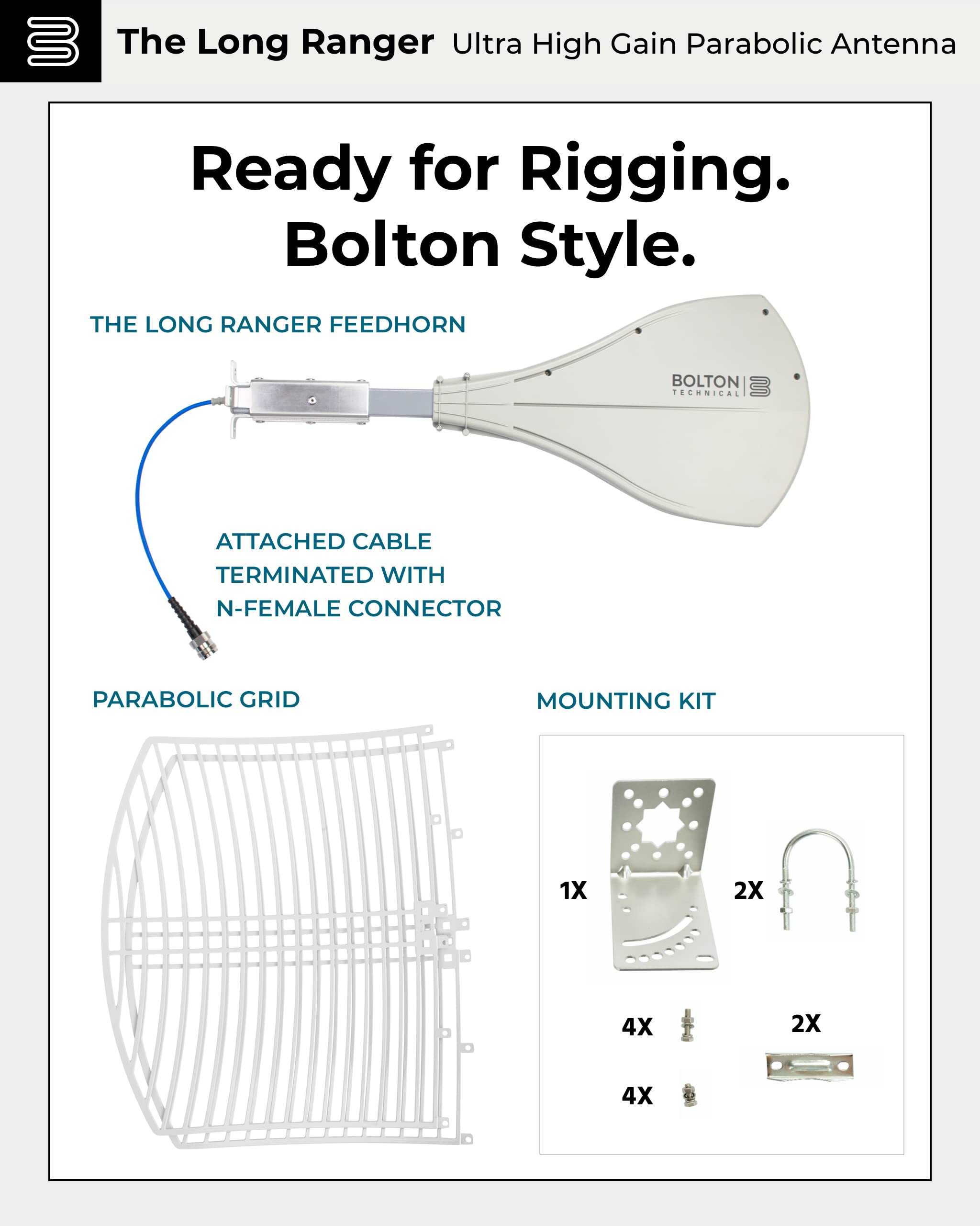 Long Range Cellular Antenna 20 Miles - High Gain 26dB Outdoor Cell Phone Signal Booster for LTE/4G/5G/GSM Networks | Universal Carrier Compatibility | Weatherproof Design (BT974822) | Perfect for Rural Areas, Road Trips & Emergency Communication