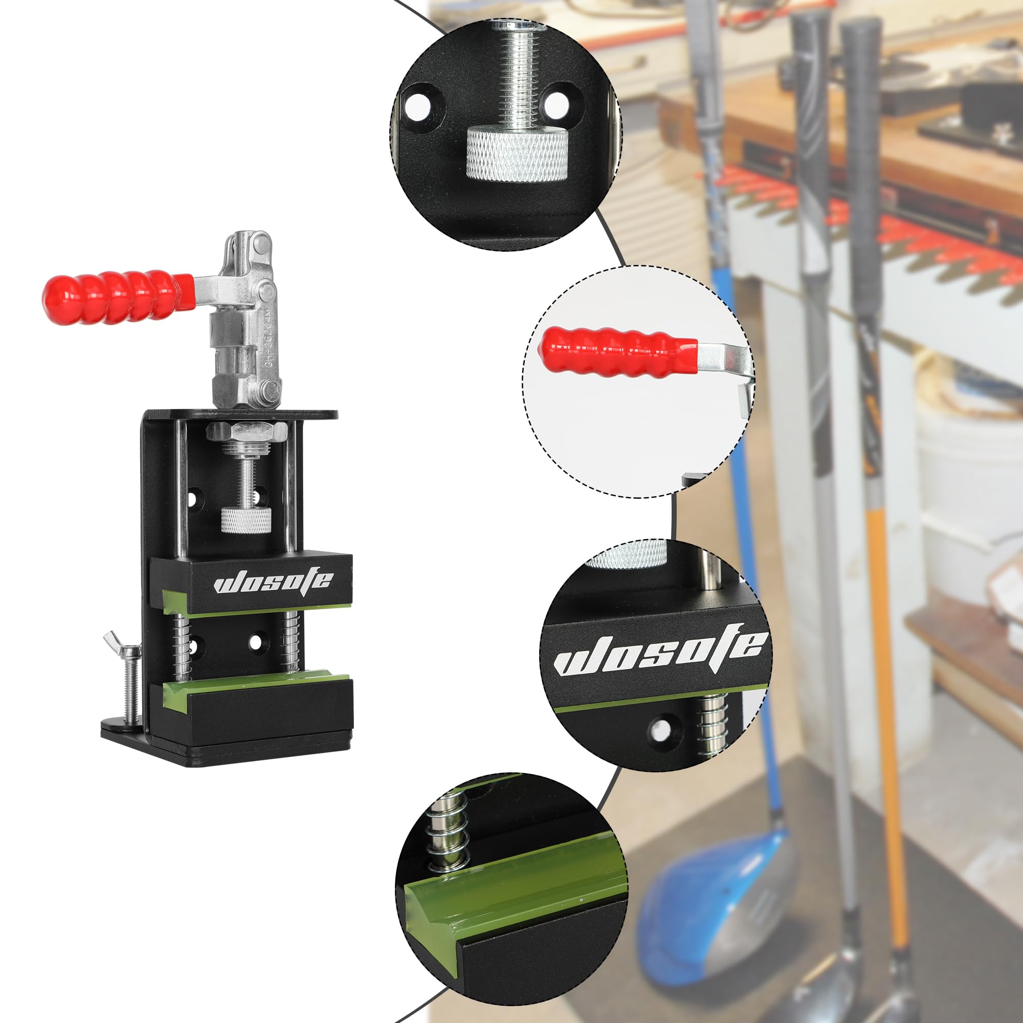 Professional Golf Club Regrip Vise Tool Kit - Includes Hook Knife, Grip Tapes & 17 Iron Ferrules - Quick Shaft Clamp for Easy Installation - Perfect for Golf Club Maintenance & DIY Regripping at Home or Driving Range