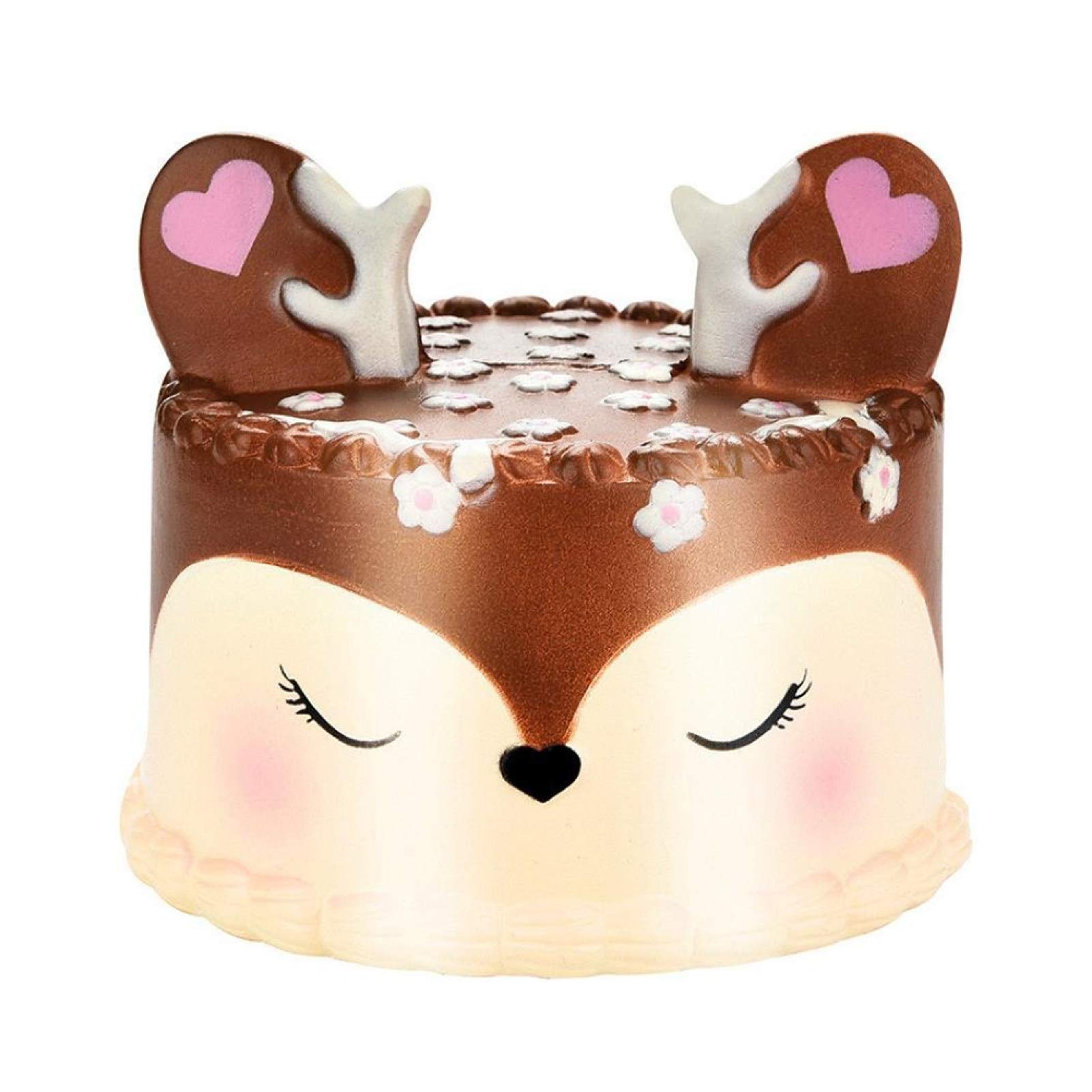 Shy Deer Squeeze Toy - Stress Relief for Kids & Adults - Slow Rising Cake Design for Home & Office