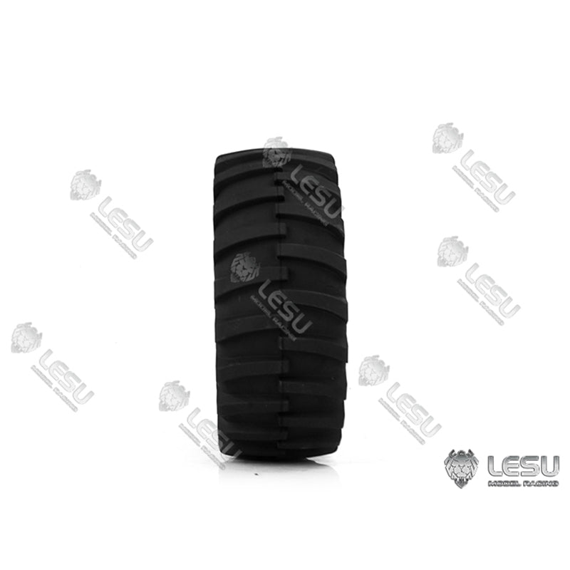 LESU 1/16 Scale RC Truck Spare Parts - 146.5mm & 112.9mm Rubber Tires with Metal Hubs for Front/Rear Axle - DIY Model Truck & Walking Tractor Replacement Parts - Perfect for Off-Road RC Vehicles and Agricultural Model Repair