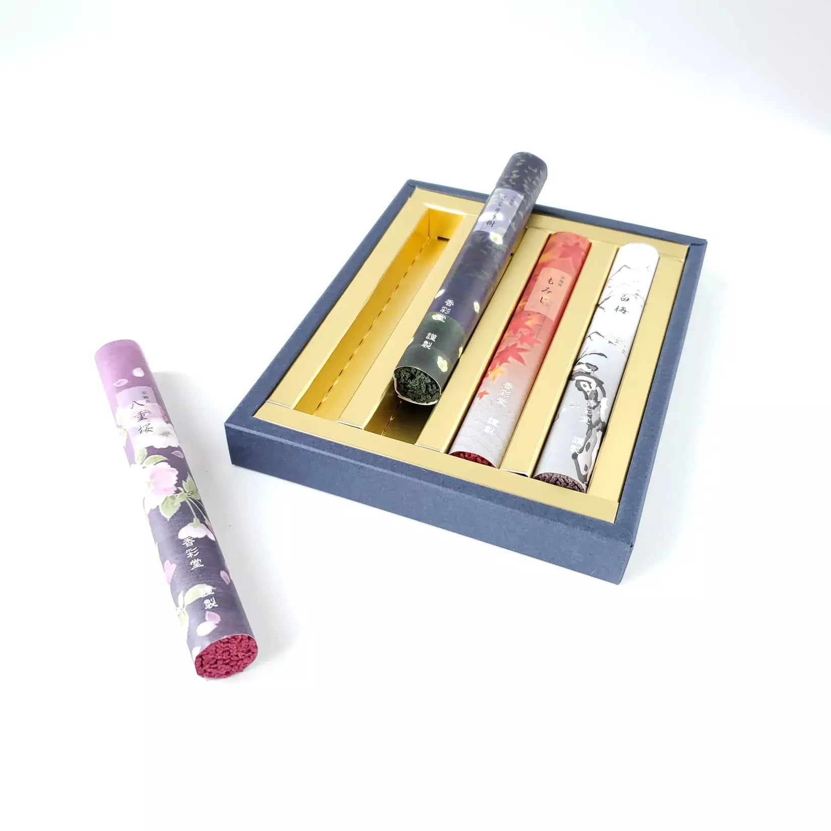 Premium Kousaido Seasonal Incense Sticks Gift Set - 4 Fragrant Scents (180 Sticks) for Meditation, Yoga & Home Aromatherapy