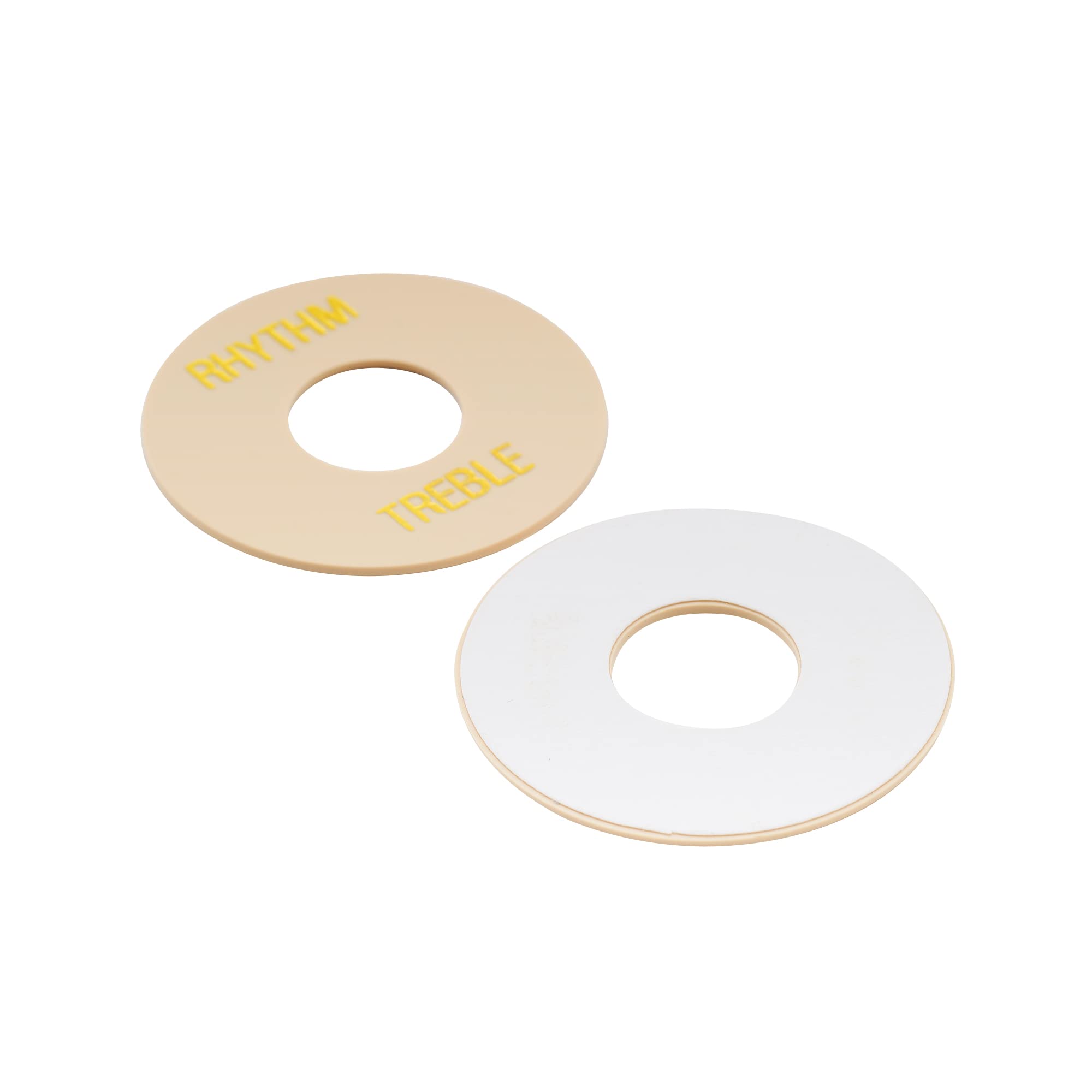 Musiclily Pro Self-Adhesive LP Guitar Toggle Switch Plate Washer - Cream with Gold Words (2-Pack) for Les Paul Style Electric Guitar | Perfect for Pickup Switch Replacement & Guitar Maintenance