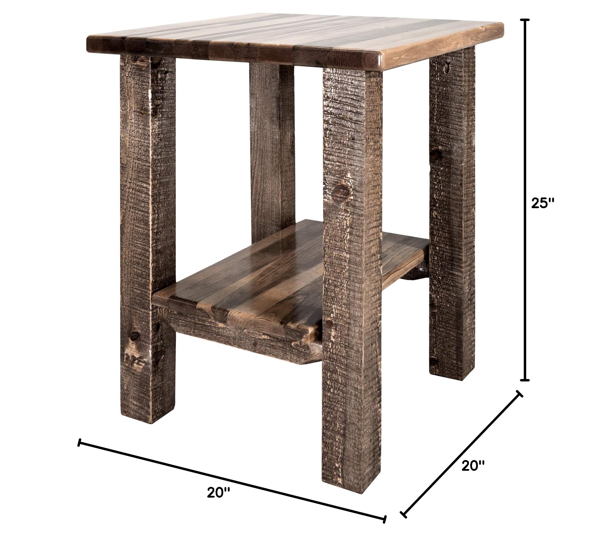 Montana Woodworks Nightstand with Shelf - Solid Wood Bedside Table with Storage for Bedroom, Living Room & Guest Room