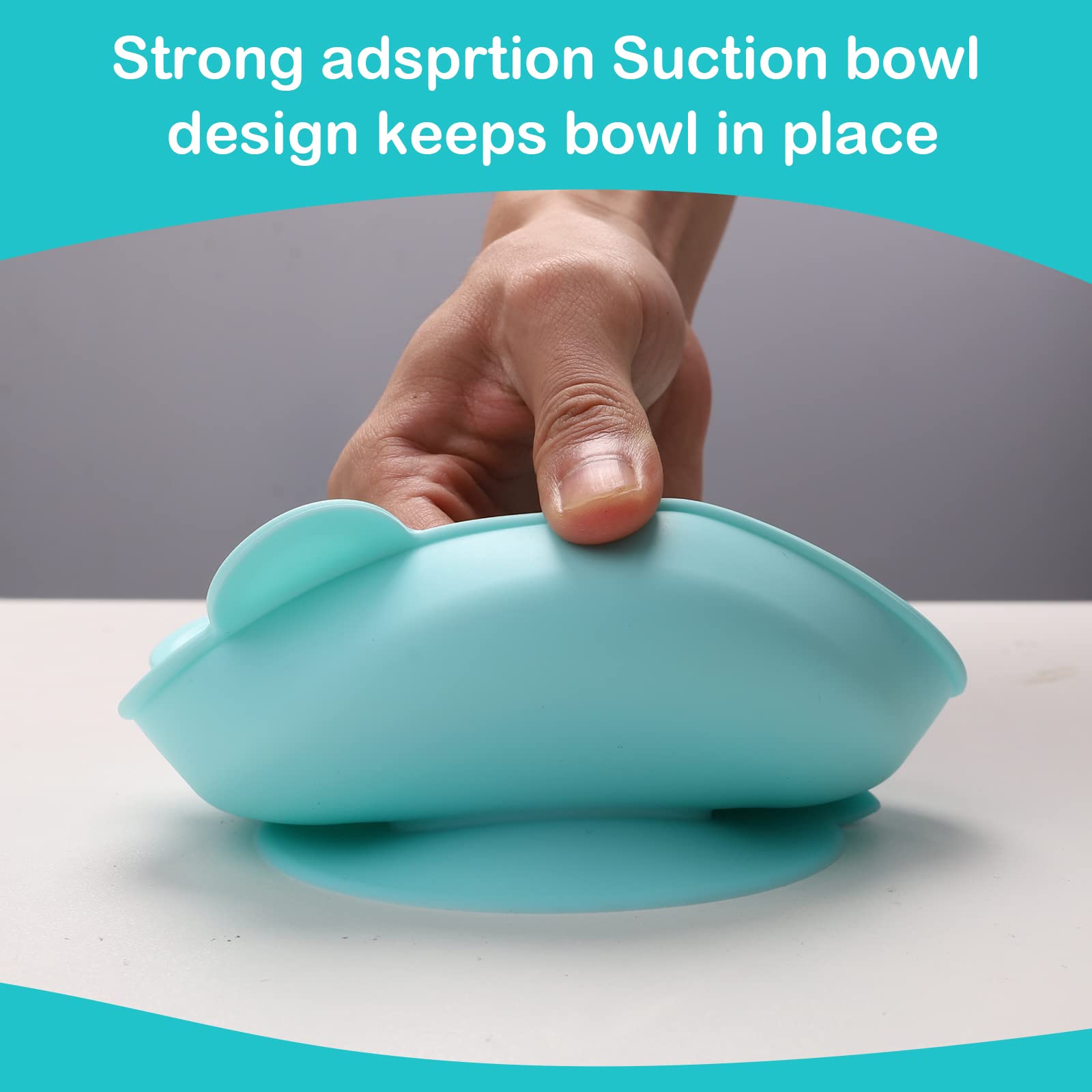 BPA Free Silicone Baby Plates Set with Spoon - Non-Slip Suction Base for Toddlers Self Feeding | Dishwasher & Microwave Safe | Perfect for Home, Daycare & Travel Use