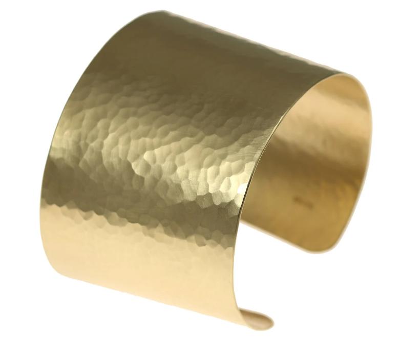Matte Finished Hammered Nu Gold Brass Cuff Bracelet - Elegant Boho Jewelry for Women, Perfect for Casual Wear & Special Occasions