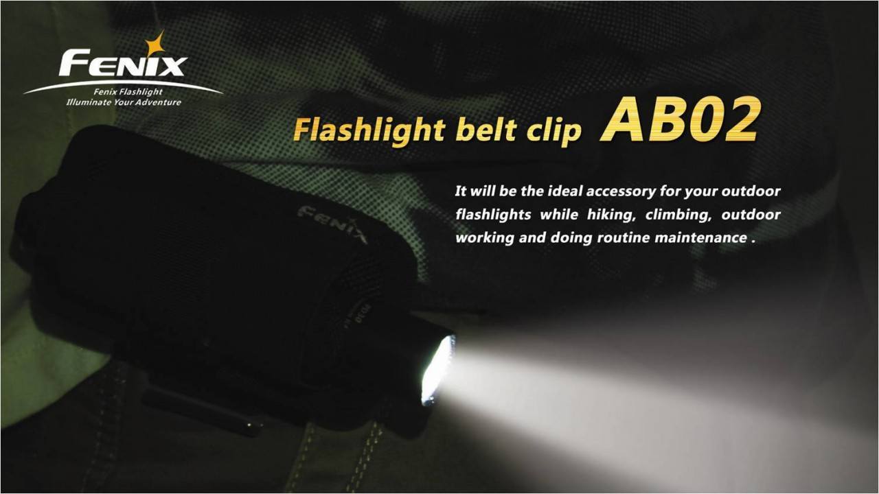 Fenix AB02 Belt Clip Holster - Secure & Adjustable Flashlight Holder for Tactical, Outdoor, and Everyday Carry (EDC) - Perfect for Hiking, Camping, and Emergency Use