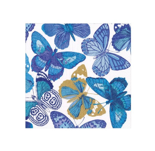 Elegant Blue Butterfly Cocktail Napkins - Premium Paper Napkins for Parties, Weddings & Special Events - 20 Pack - Perfect for Drinks, Appetizers & Decor