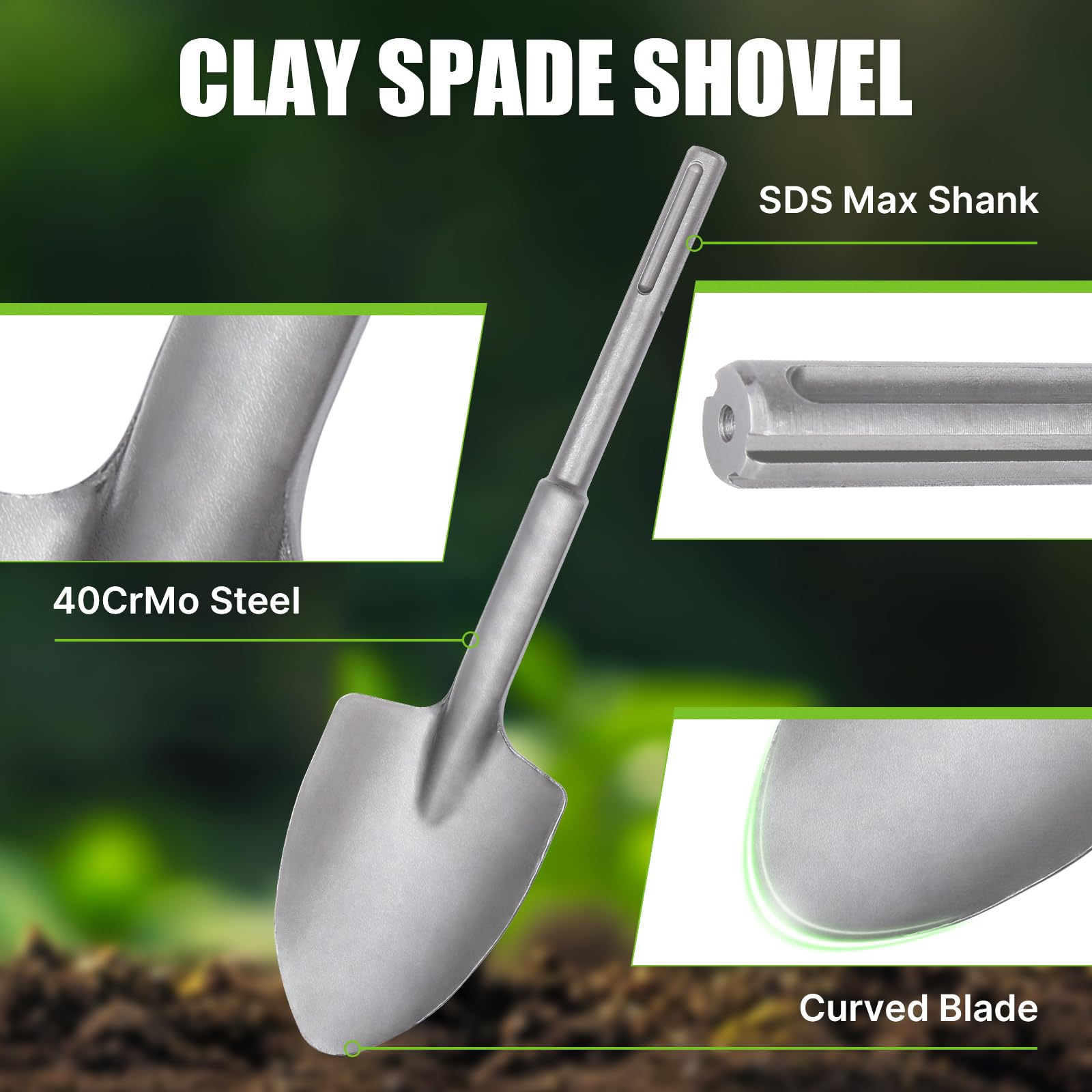 40Cr Steel SDS-Max Demolition Jack Hammer Bit - 16.1