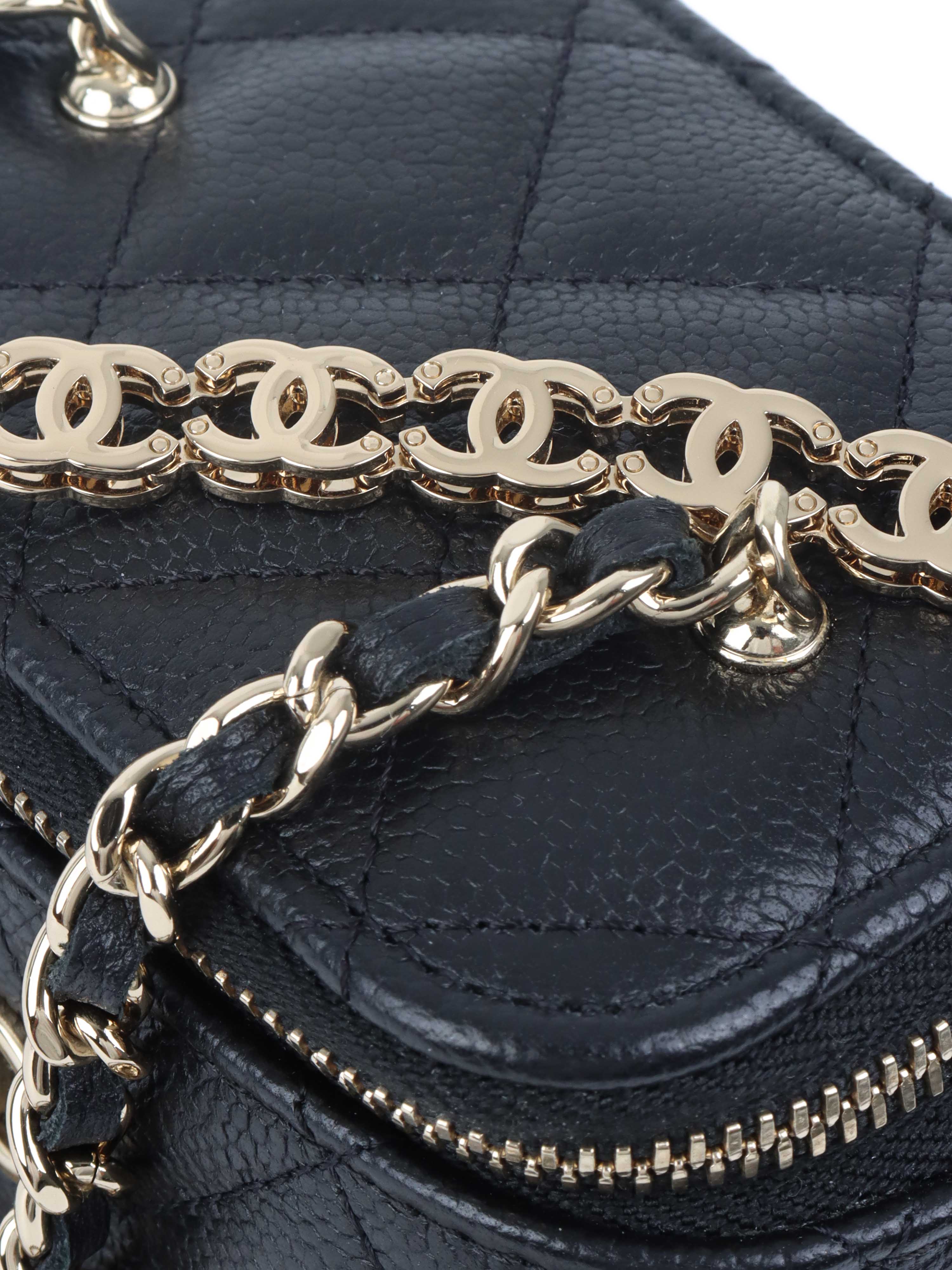 Chanel Black Caviar Leather Mini Vanity Bag - Luxury Crossbody Purse for Women, Perfect for Parties & Evening Events
