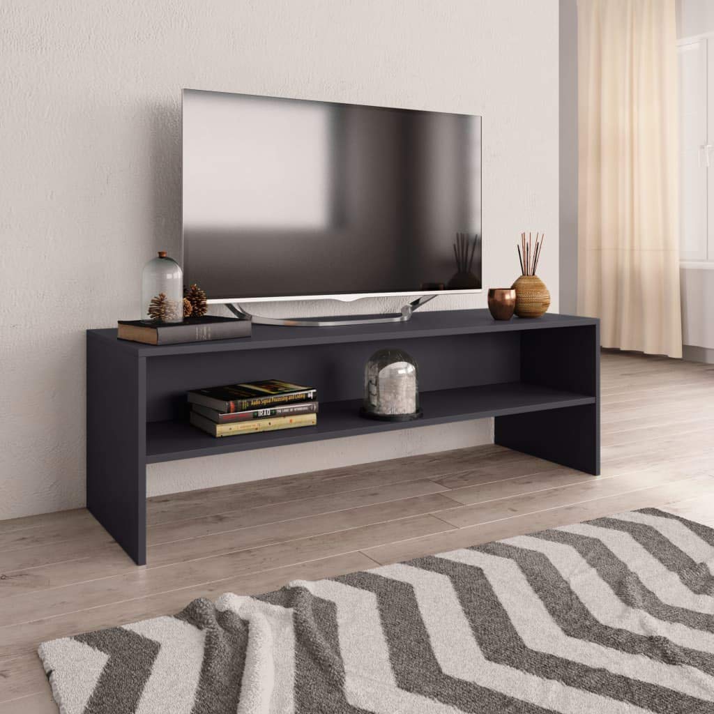 Modern Grey TV Stand with Storage - 47.2