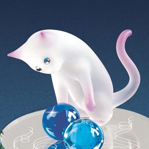 Glass Baron Curious Cat Figurine - Handcrafted Glass Cat Statue for Home Decor, Gift & Collectible | Perfect for Bookshelf, Office Desk & Cat Lover Gifts