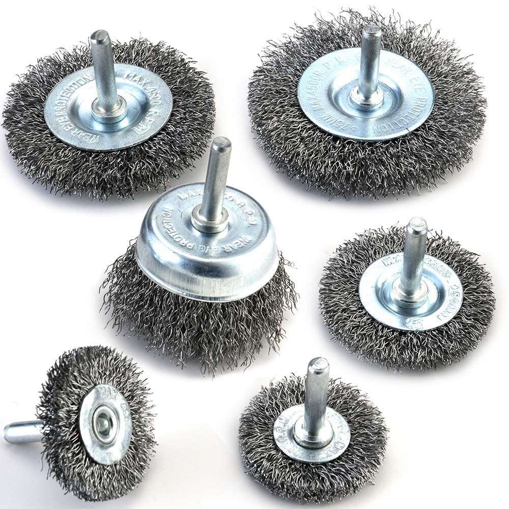 6-Piece Wire Brush Wheel Cup Set - 1/4