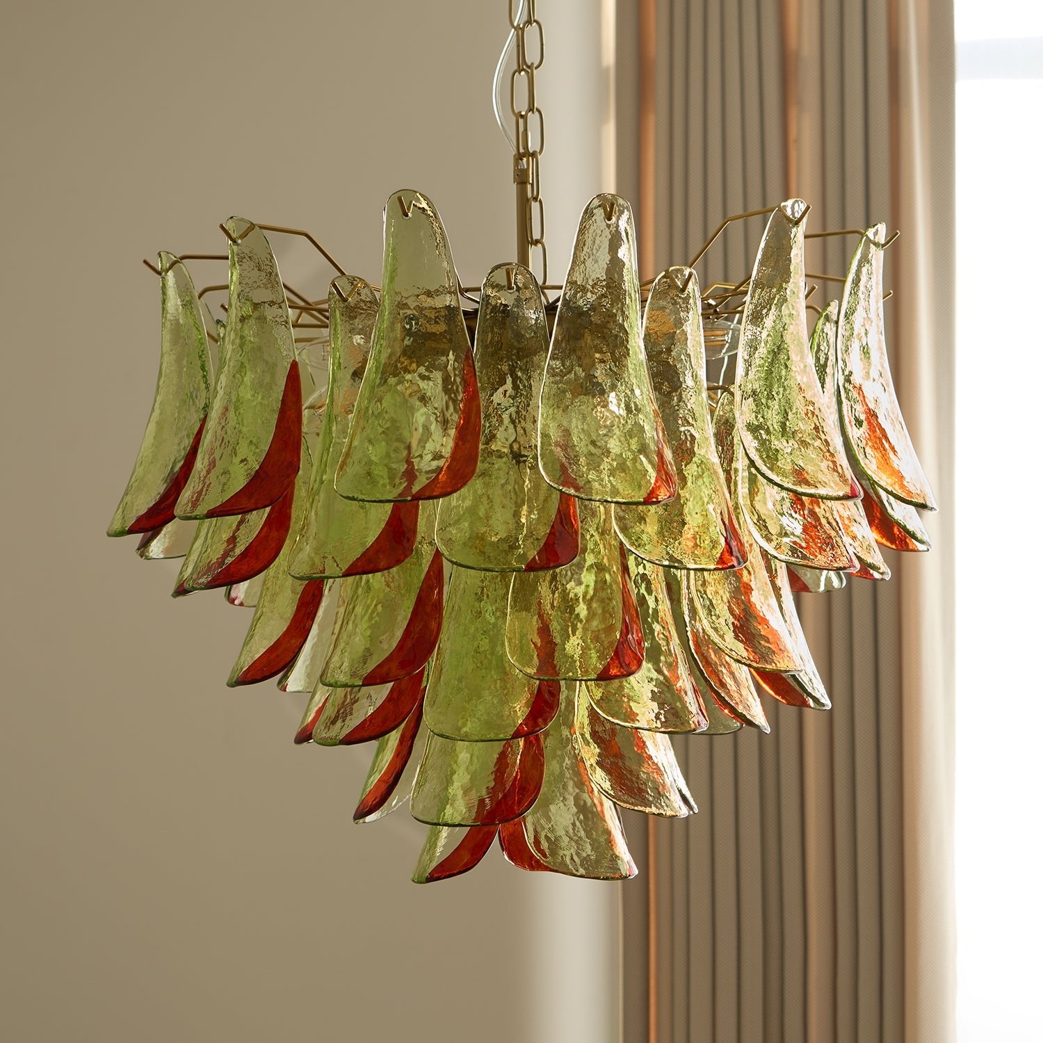 Marielle Murano Glass Chandelier - Elegant Crystal Ceiling Light Fixture for Dining Room, Living Room, and Bedroom Decor