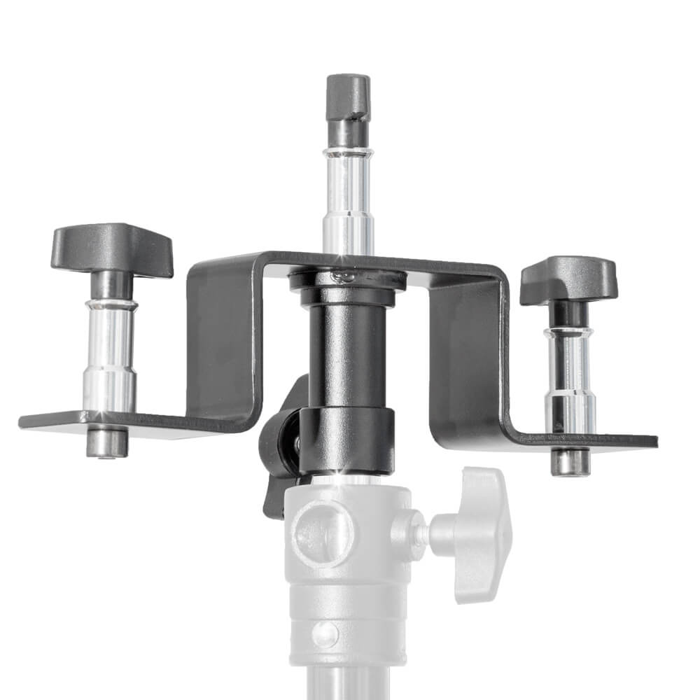 Pair of Triple Crossbar Light Stand Brackets - Heavy Duty Photography & Video Studio Equipment for Softboxes, Umbrellas, and Lighting Accessories - Perfect for Professional Photographers and Content Creators