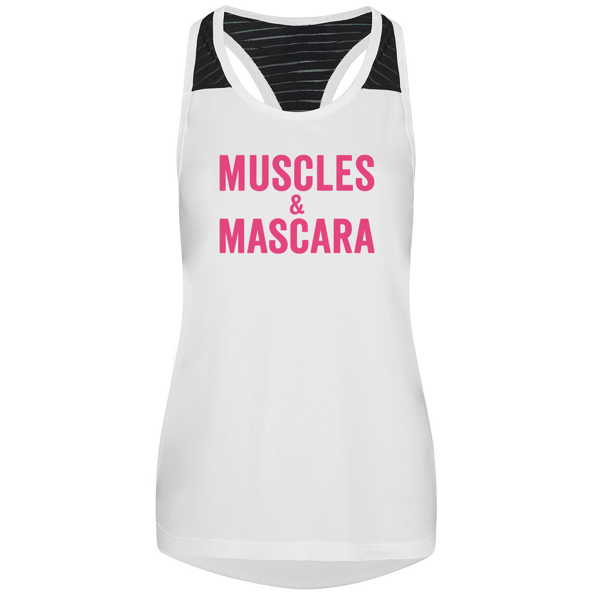 Muscles & Mascara Mesh Racerback Vest for Women - Breathable Workout Tank Top for Gym, Yoga & Running - Stylish Athletic Wear
