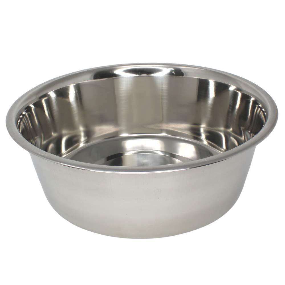 Stainless Steel 5 Quart Pet Bowl - Large Metal Feeder for Birds, Dogs & Cats - Durable Cage Cup Dish for Food & Water - Perfect for Cages, Kennels & Home Use