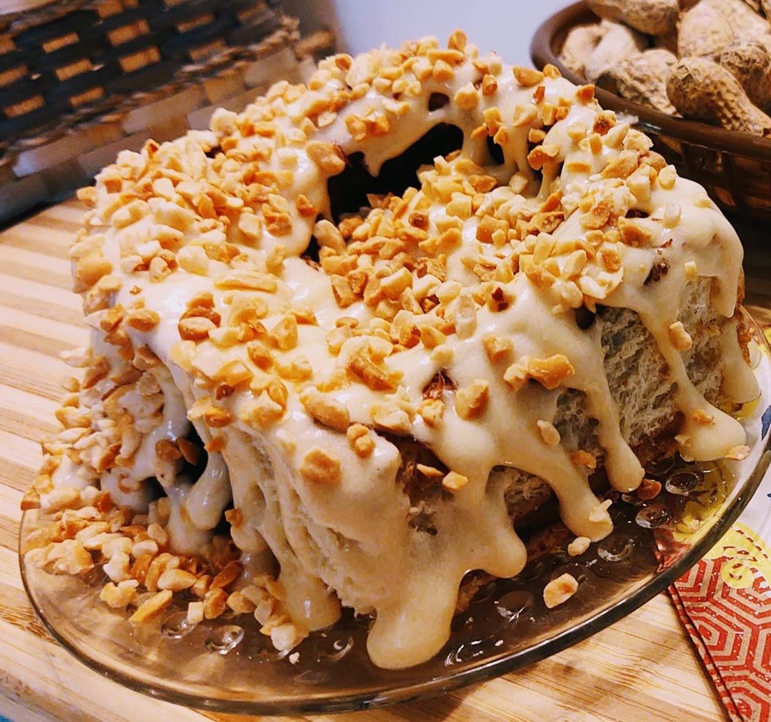 Gourmet Nutty Peanut Butter Cinnamon Rolls - Pack of 12 (6 oz Each) | Fresh Baked Breakfast Pastries, Sweet Snacks for Brunch & Coffee Time