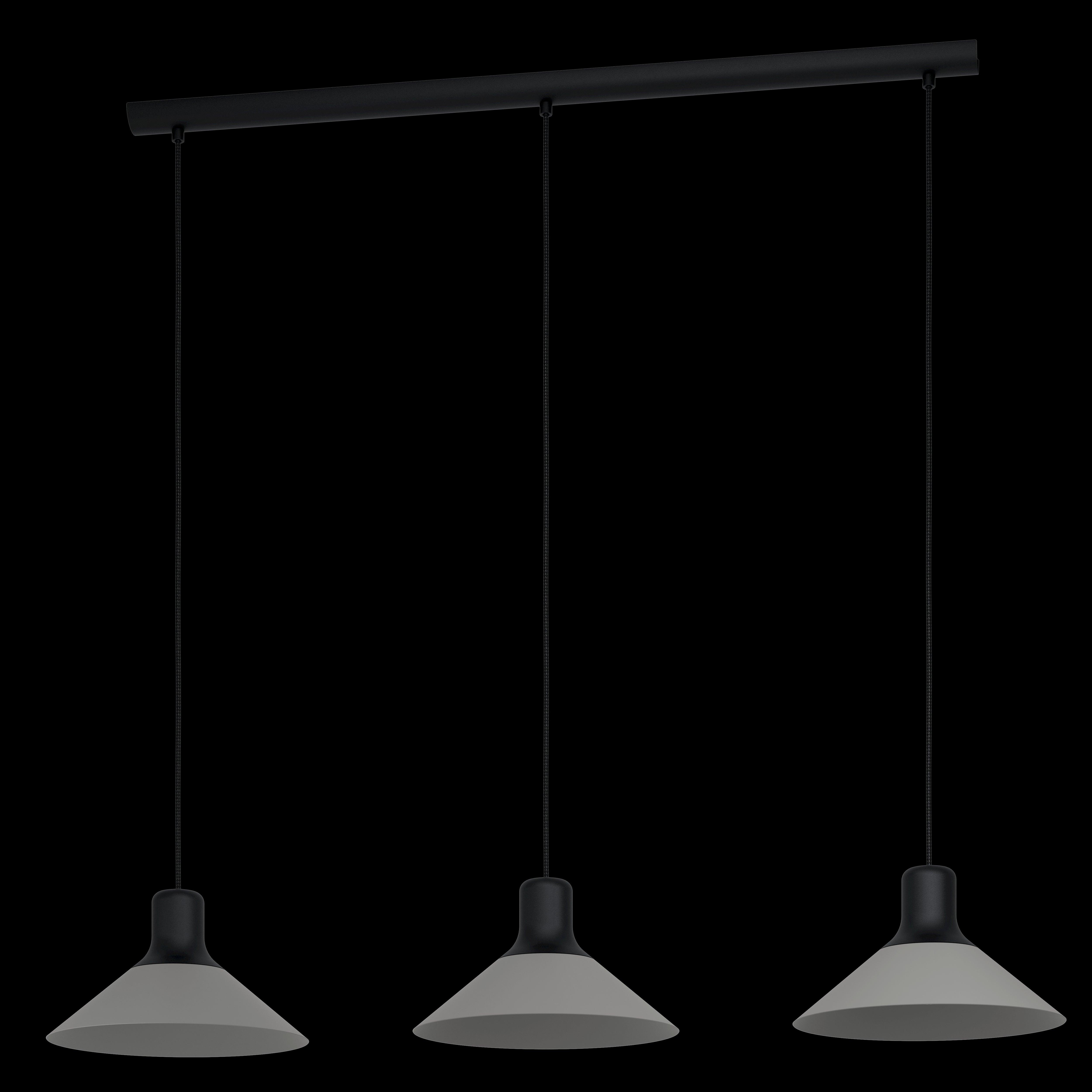 Eglo Abreosa 3-Light Modern Ceiling Pendant Fixture in Grey & Black Metal - Perfect for Dining Room, Kitchen Island or Bedroom Lighting