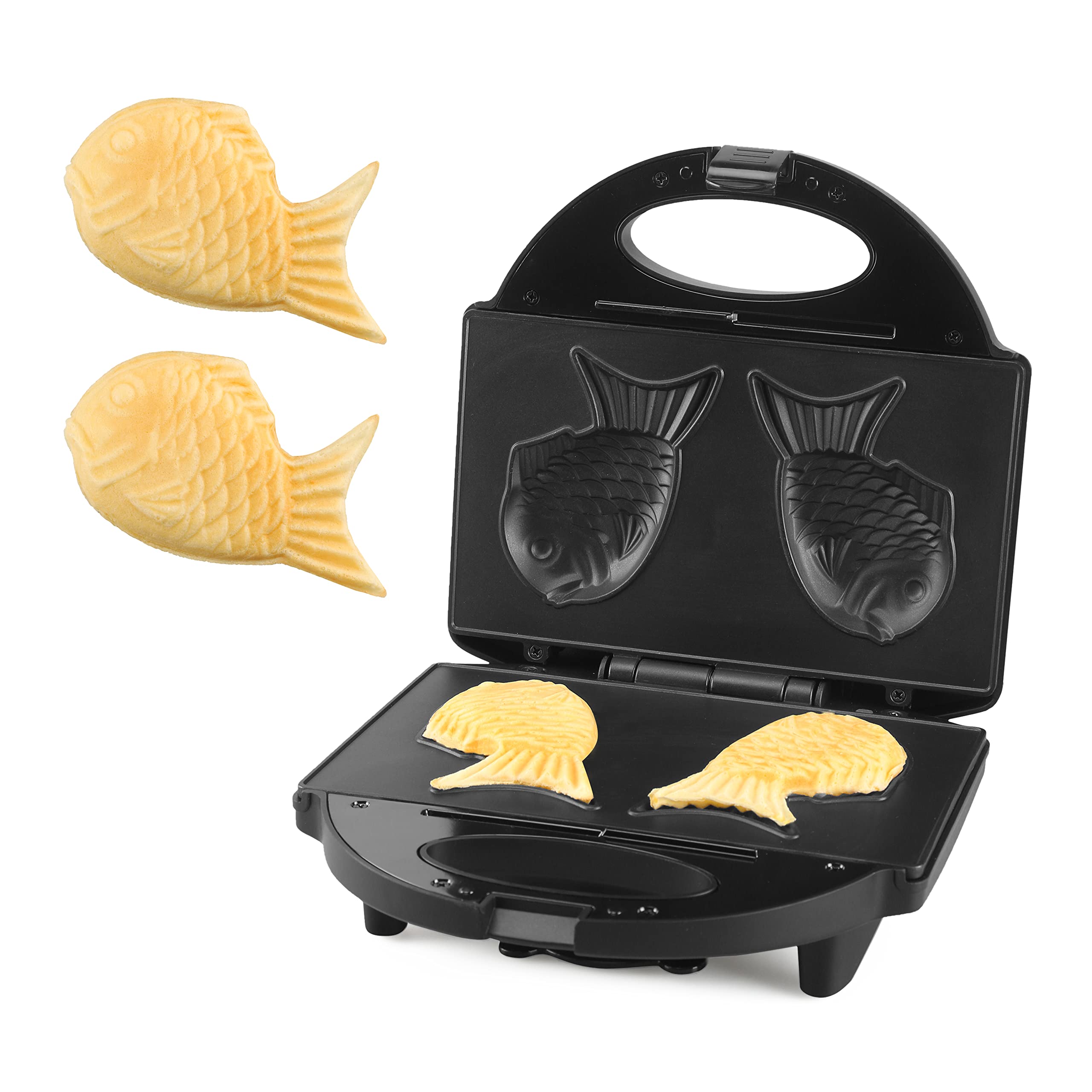 Non-Stick Electric Taiyaki Fish Waffle Maker Machine - Japanese & Korean Style Bungeoppang Pan with Recipe - Perfect for Home Baking, Party Snacks, and Street Food Style Desserts