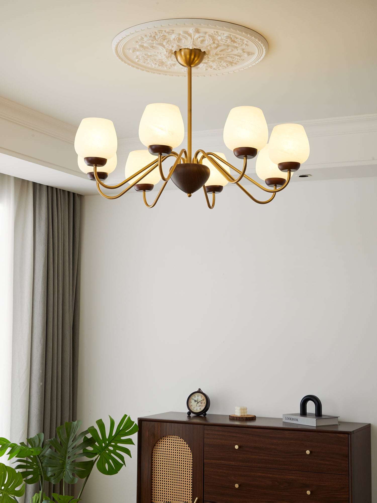 Aurorium Crystal Chandelier - Elegant Modern Ceiling Light Fixture for Dining Room, Living Room & Bedroom | Energy Efficient LED Lighting | Perfect for Home Decor & Interior Design