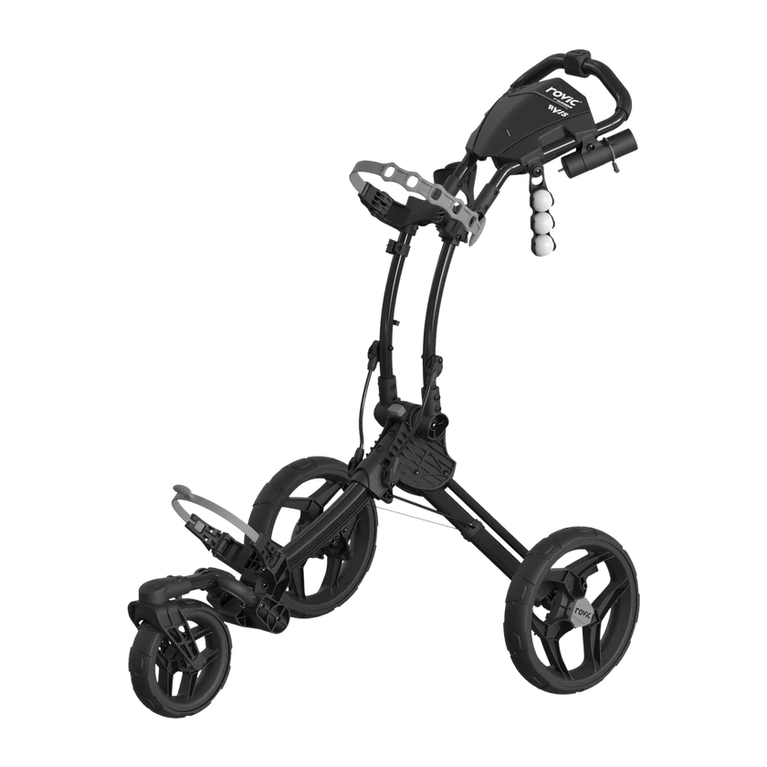 Rovic Swivel 2.0 Golf Push Cart - Lightweight & Adjustable Golf Bag Caddy with 360° Swivel Wheels | Perfect for Golf Courses, Driving Ranges & Practice Sessions