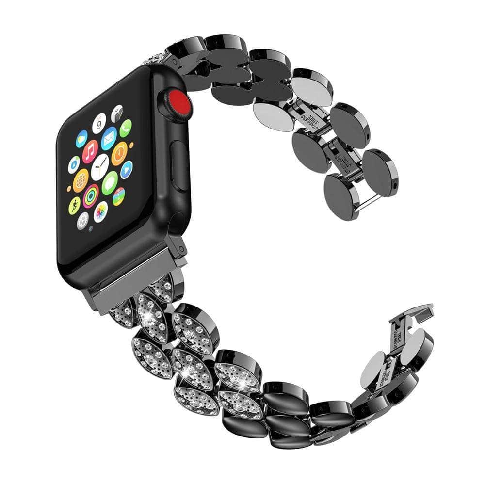 Luxury Bling Rhinestone Watch Band for Apple Watch Series 6/5/4/3/2/SE 44mm 42mm 40mm 38mm - Women's Fashion Accessory for Parties, Weddings & Special Occasions