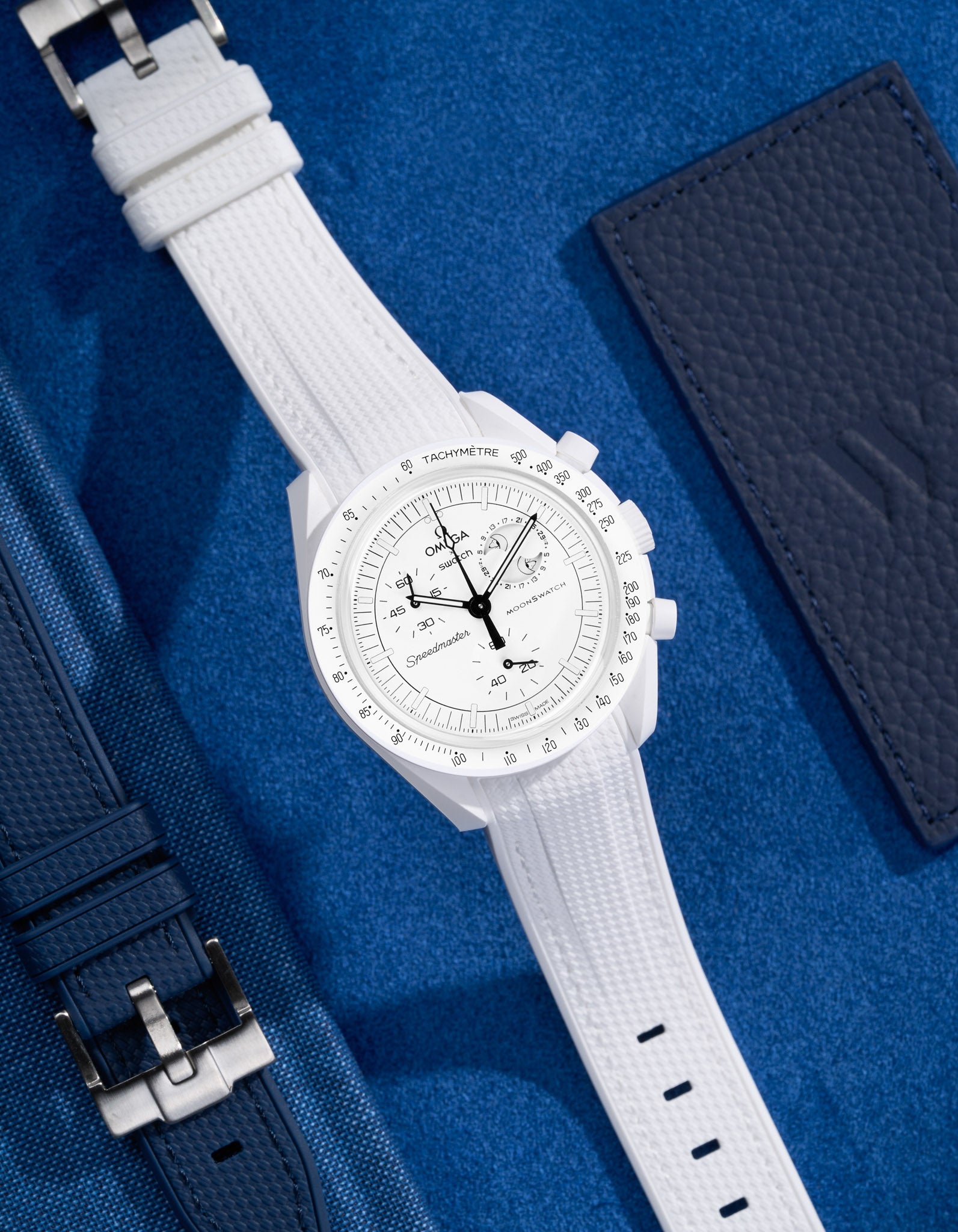 Original Omega X Swatch MoonSwatch Mission to Moonphase Rubber Watch Strap - Durable & Comfortable Replacement Band for Everyday Wear & Sports Activities
