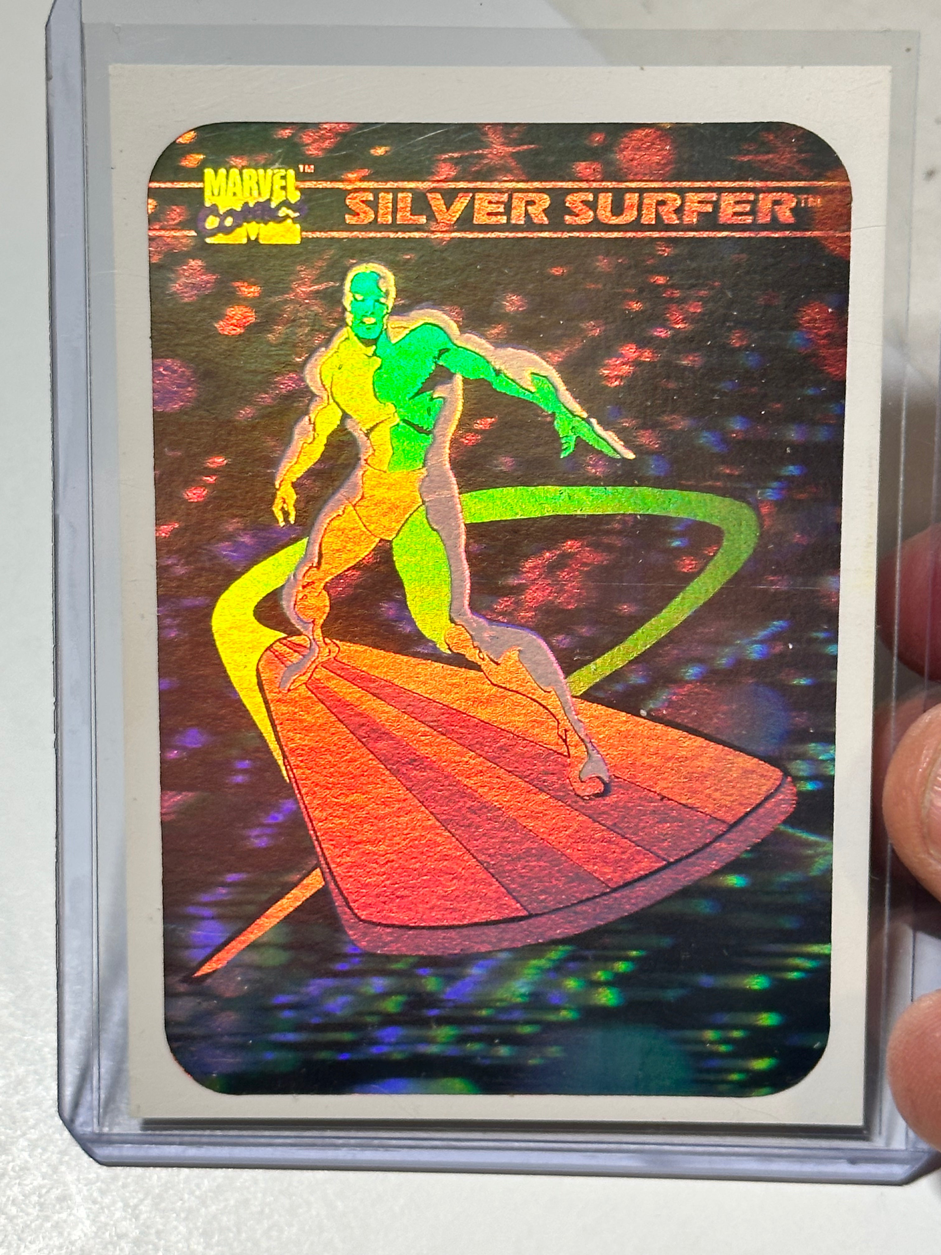 **Marvel Universe First Series Rare 5 Hologram Insert Cards Set 1990 - Collectible Trading Cards for Comic Fans & Nostalgic Gift**