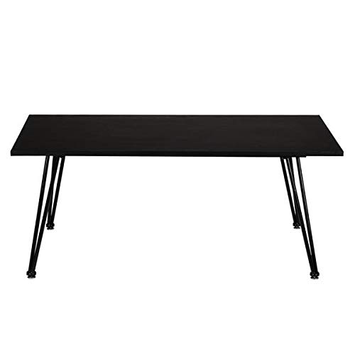Artisasset Single Layer 1.5cm Thick MDF Square Coffee Table with Pointed Iron Legs in Black - Perfect for Living Room, Office, and Small Spaces