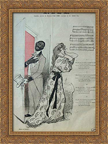 Theophile Steinlen 18x24 Gold Ornate Wood Framed Canvas Art - Vintage Cat Painting Wall Decor for Living Room, Bedroom & Office