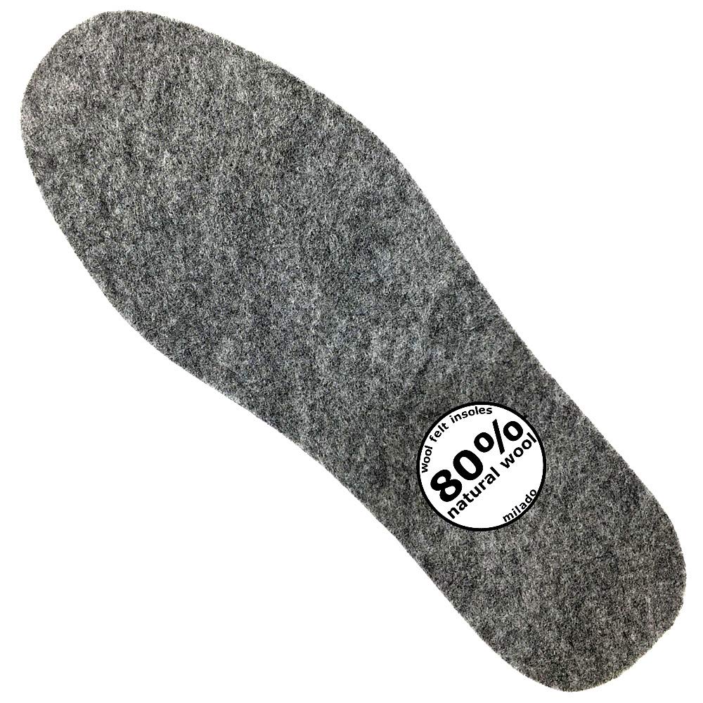 Premium Wool Felt Insoles for Boots & Shoes - Ultra Warm & Comfortable Footbeds for Men (Size 10) & Women (Size 11) - Winter Insoles for Hiking, Work Boots & Cold Weather Activities
