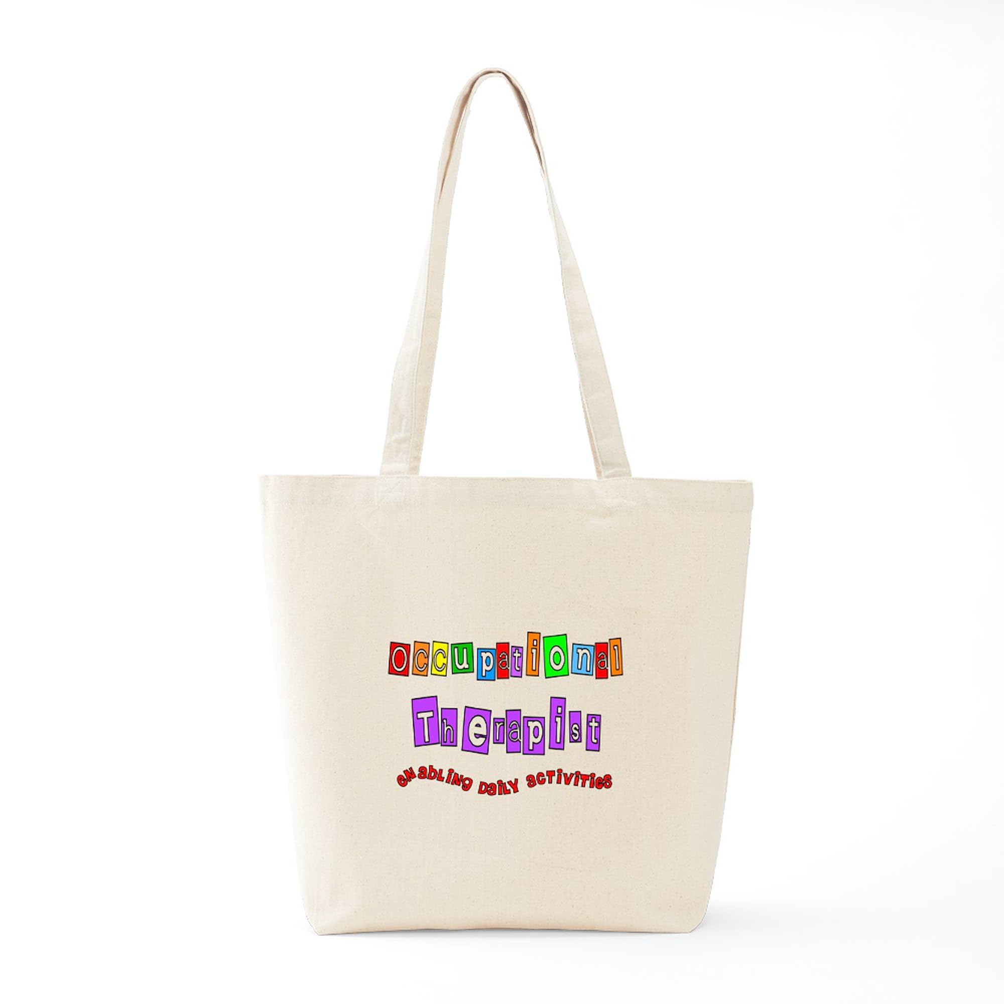 Occupational Therapy Tote Bag - Natural Canvas Reusable Shopping Bag for Therapists & Students - Perfect for Work, School & Grocery Shopping