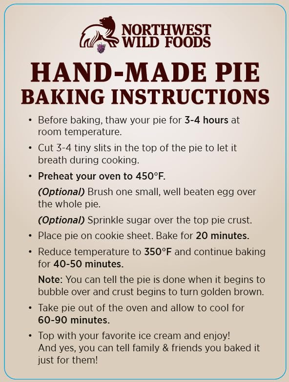 Northwest Wild Foods Huckleberry Pie - Fresh Frozen 9-Inch Deep Dish Pie in Reusable Pan | Perfect for Thanksgiving Desserts, Family Gatherings & Holiday Baking
