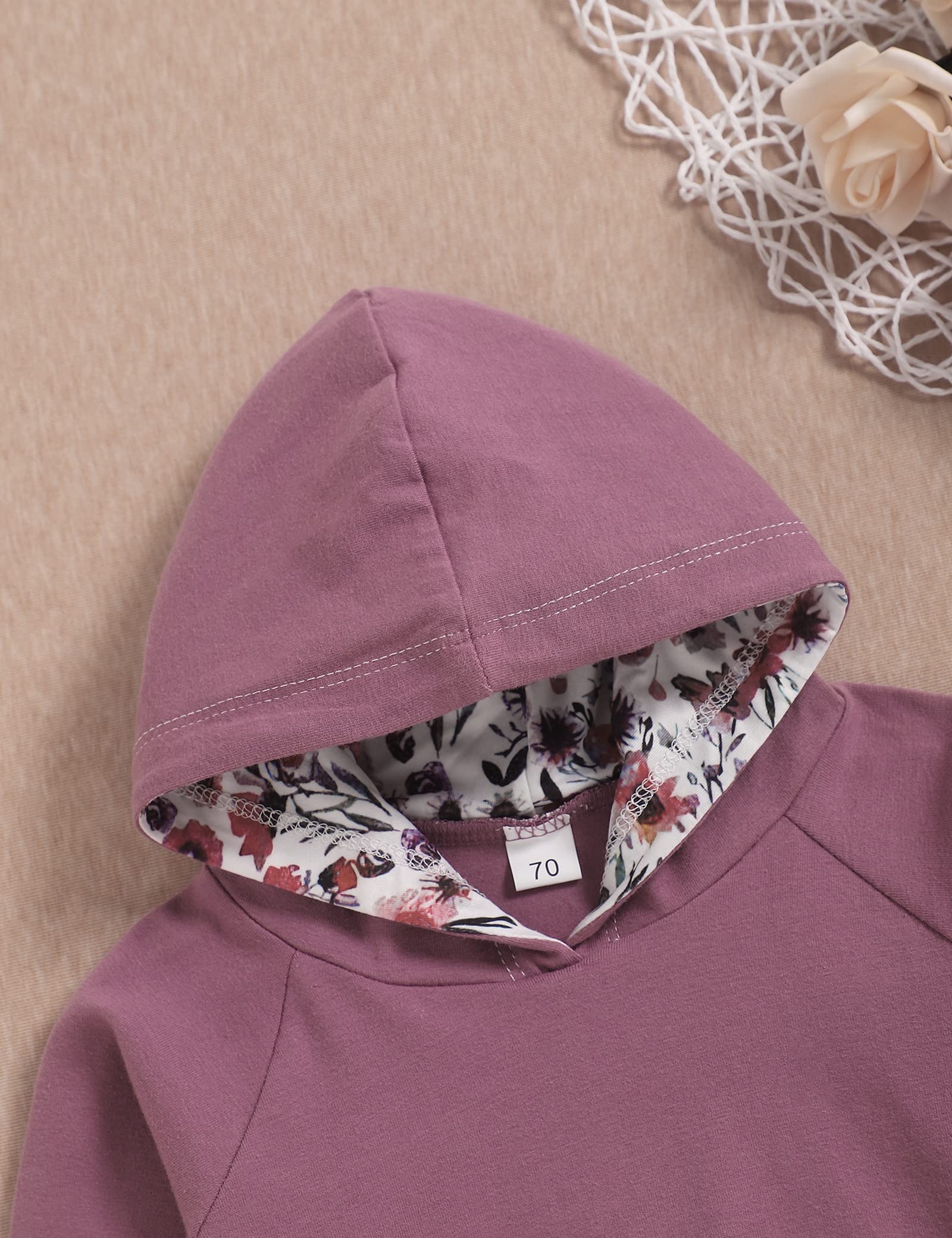 OKLady Baby Girl Clothes Set - Floral Hoodie Top & Pants with Cute Headband | Fall Outfits for Toddler Girls | Perfect for Autumn Playdates & Family Photos