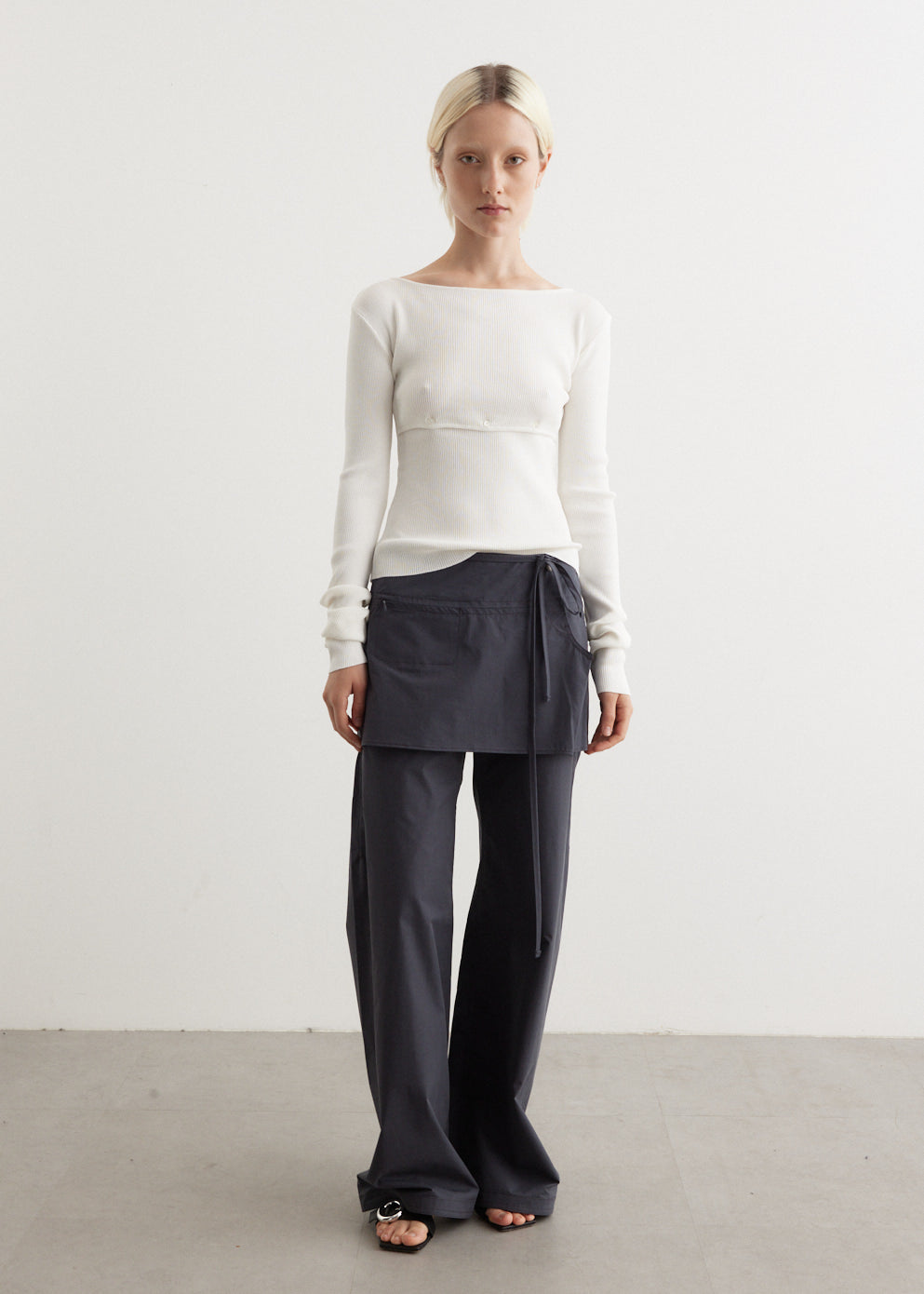 2-Way Knit Top for Women - Soft Stretch White T-Shirt - Casual & Layering Essential - Perfect for Workouts, Yoga, and Everyday Wear