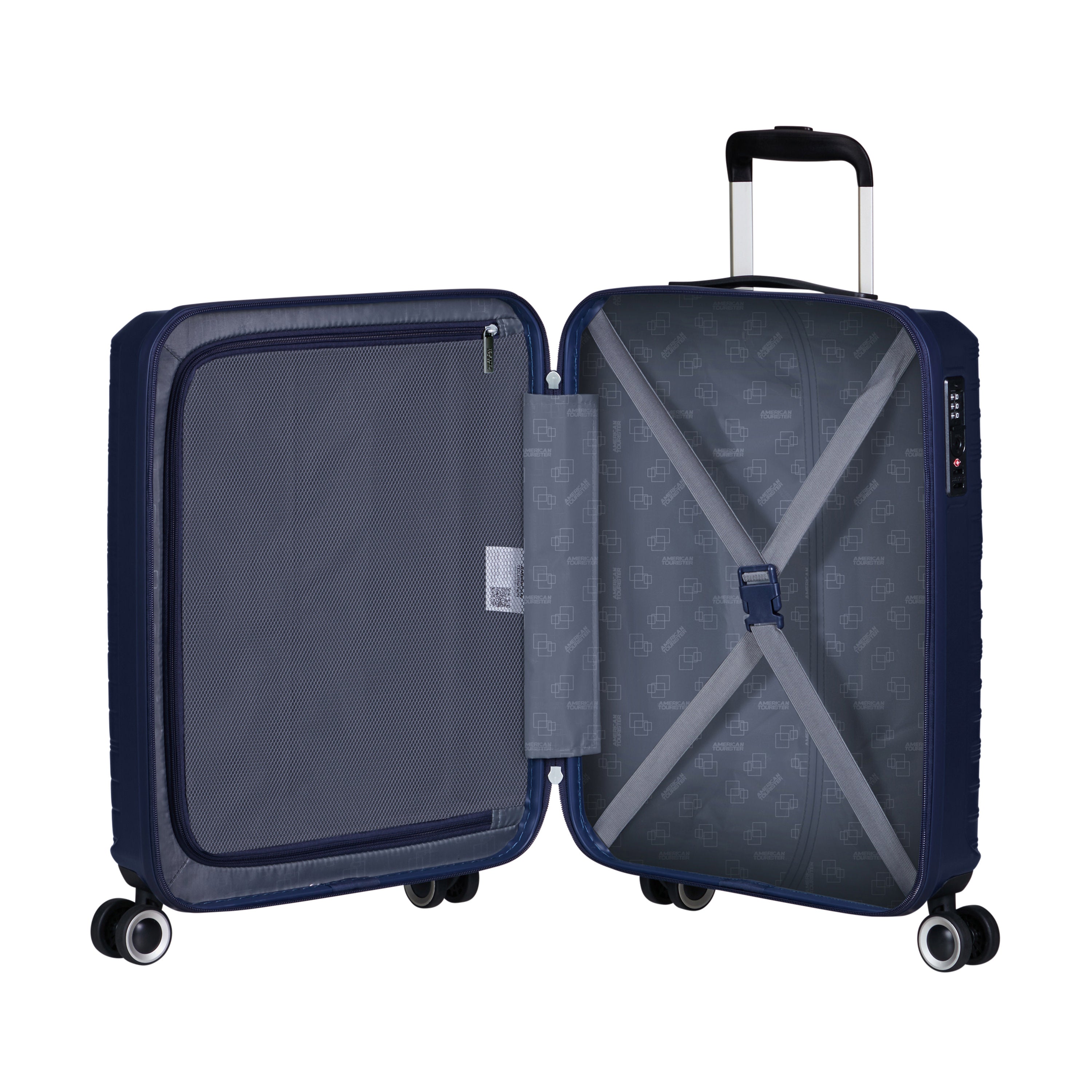 American Tourister Surftime Spinner Carry On Luggage - Lightweight Expandable Suitcase with 4 Wheels for Air Travel, Business Trips & Weekend Getaways