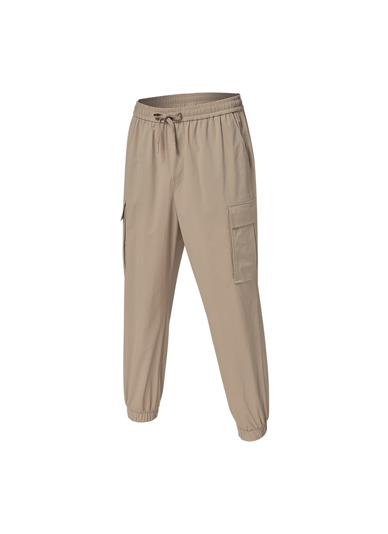 **Elastic Waist Loose Fit Cargo Jogger Pants for Men - Comfortable Casual Workout & Outdoor Hiking Pants**