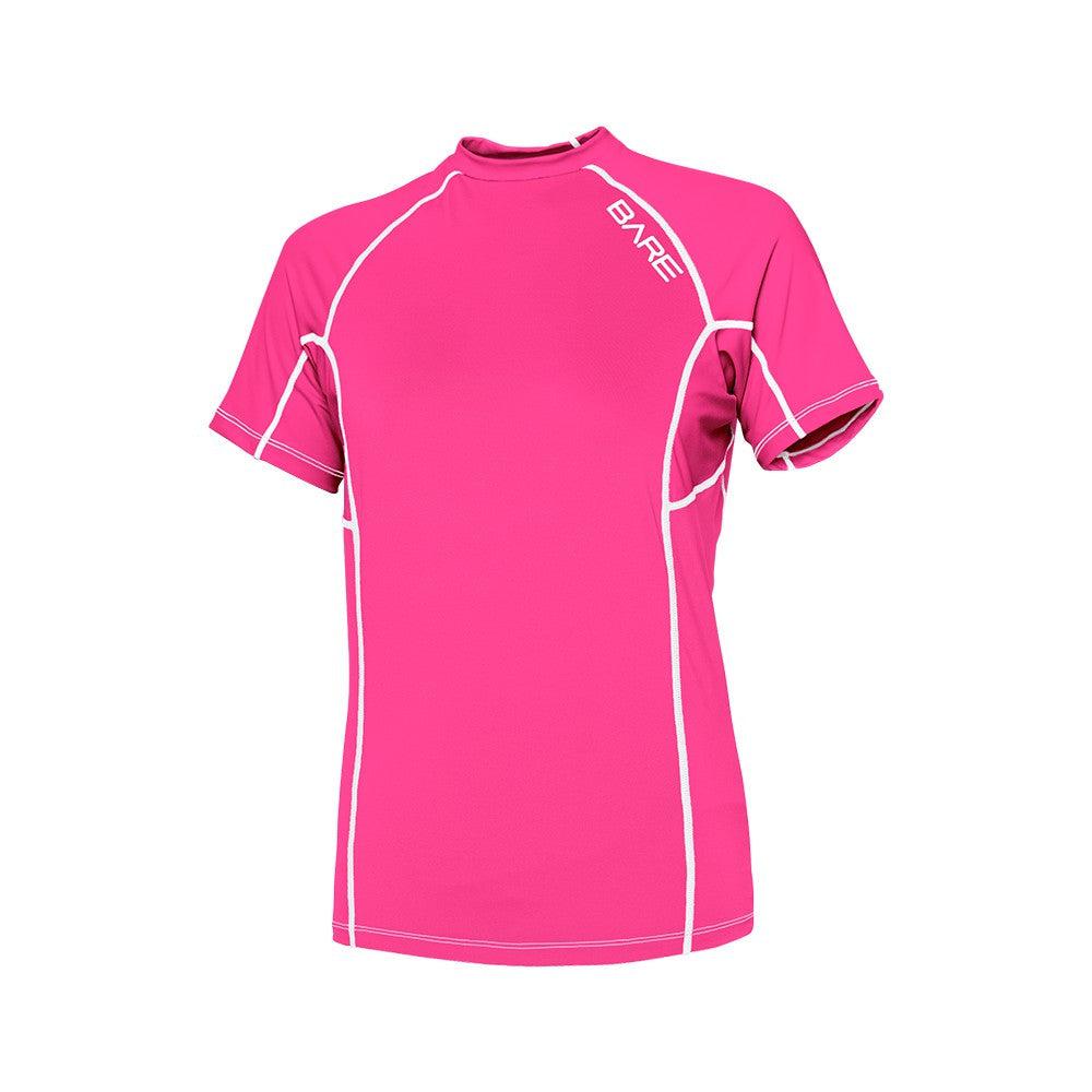Bare Women's Short Sleeve Rash Guard UPF 50+ Sun Protection Swim Shirt for Surfing, Swimming & Beach Activities