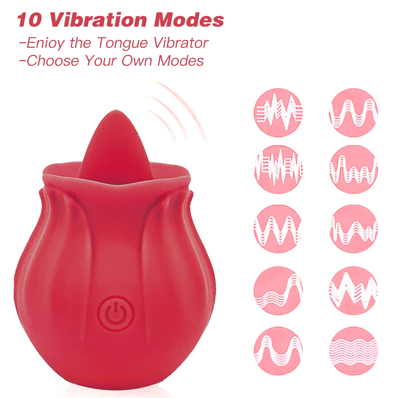 3-in-1 Rose Toy with Tongue Licking, Thrusting & Vibration - Adult Pleasure Toy for Couples & Solo Play - Discreet & Easy to Use Sensual Massager for Bedroom & Travel
