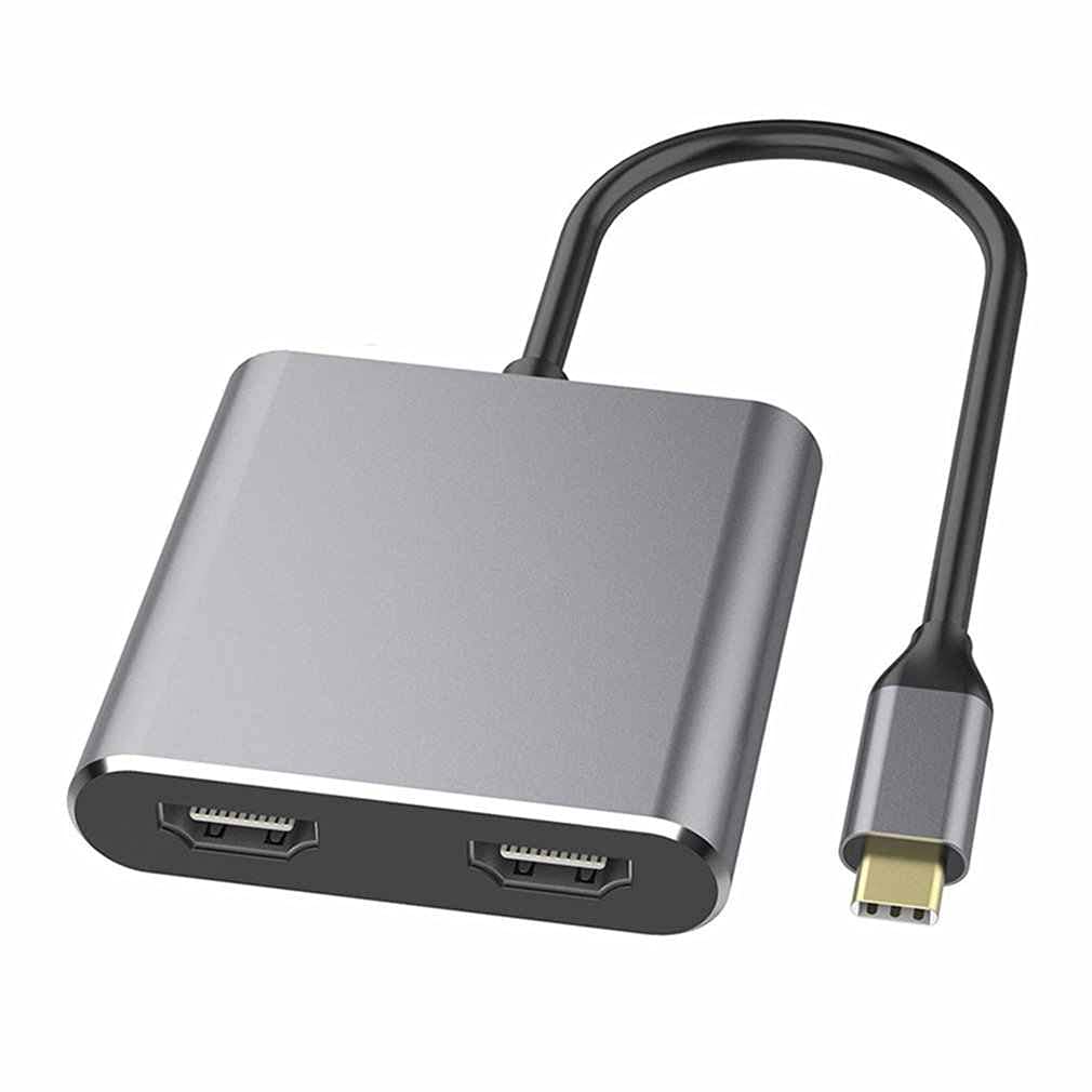 SANOXY USB C Hub with Dual HDMI, USB 3.0 Ports & PD Charging - 4-in-1 Type C to HDMI Adapter for 4K Display - Perfect for MacBook Pro/Air, Dell XPS, iPad Pro & More - Ideal for Home Office, Gaming & Multi-Screen Productivity
