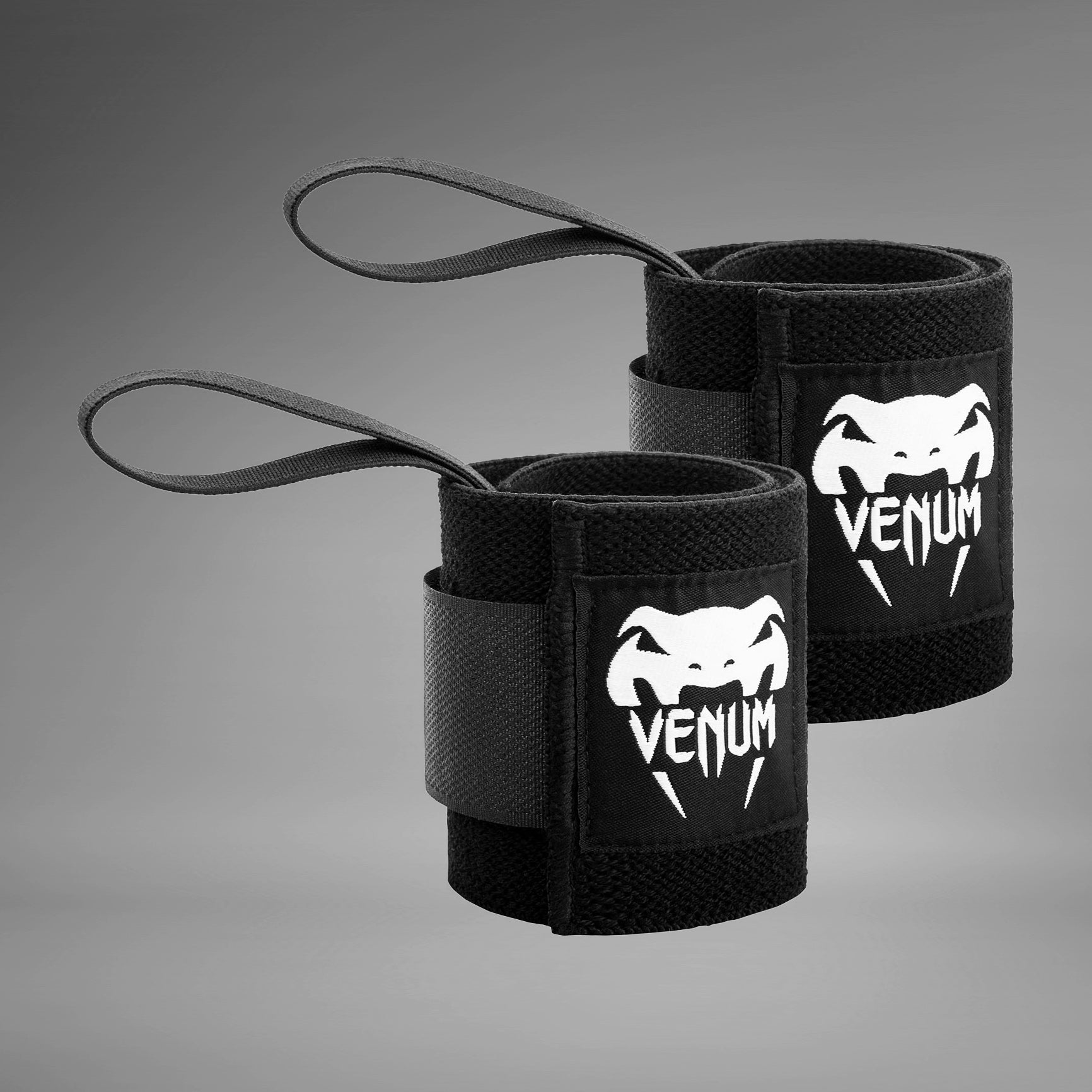 Venum Hyperlift Weightlifting Wrist Wraps - Black Pair for Gym, CrossFit & Powerlifting - Support & Stability for Heavy Lifting