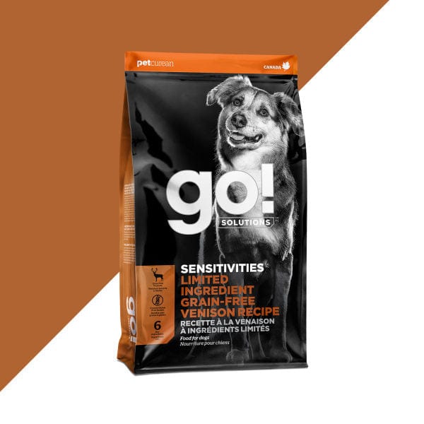 Go! Solutions Sensitivities Limited Ingredient Grain-Free Venison Recipe Dry Dog Food - 22lb Bag for Dogs with Food Allergies | Hypoallergenic, Digestive Support & Skin Health | Ideal for Sensitive Stomach & Allergy-Prone Pets